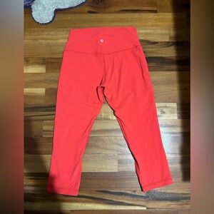 Lululemon cropped align leggings coral